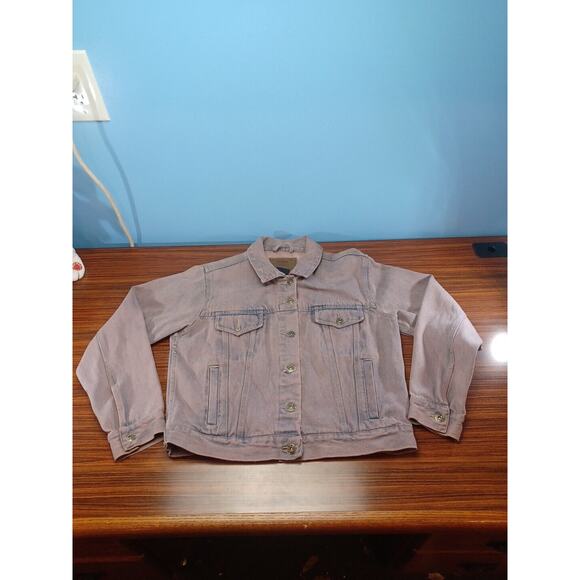 Route 66 Denim Jean Jacket Pink/Purple Size Medium Womens Button Up - Picture 7 of 9
